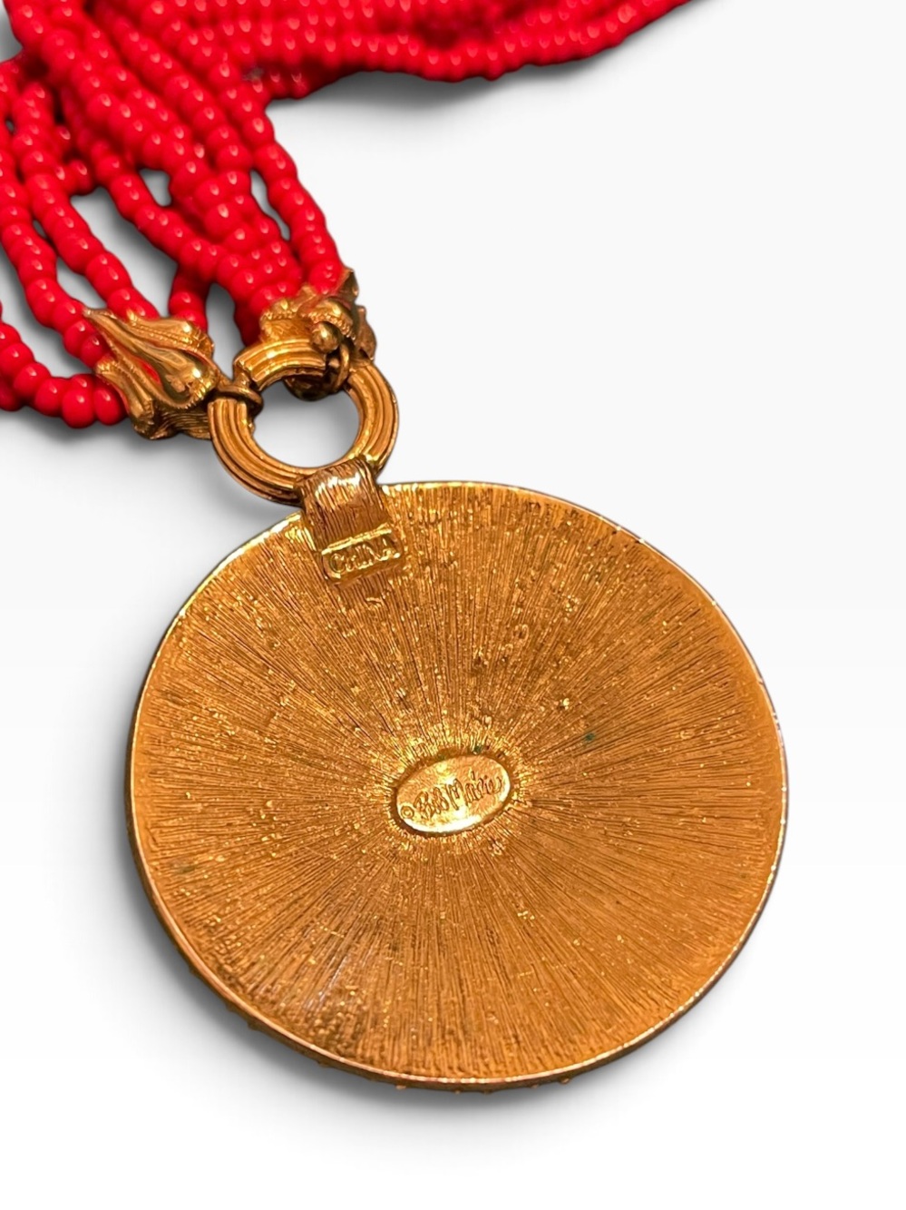 1980’s Bob Mackie Sun Goddess Celestial Medallion Pendant Necklace - Picture 7 of 10